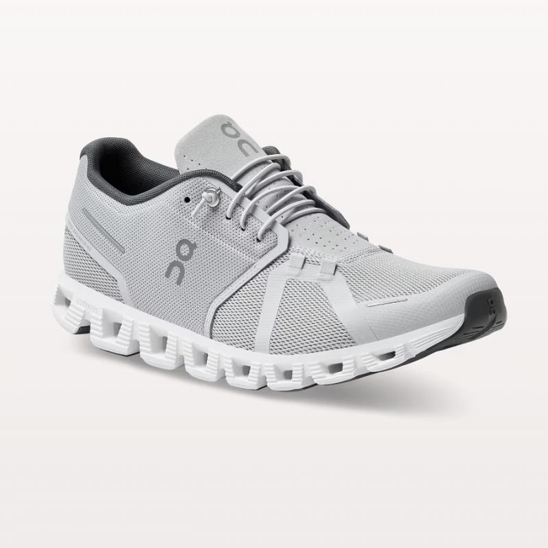 On Men's Cloud 5 Running Shoes, Glacier & White - Full Size