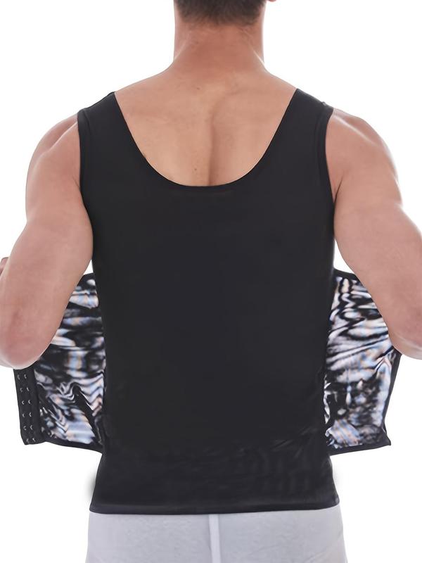 Men's Contrast Mesh Adjustable Hook & Eye Sports Vest, Breathable Tummy Control Tank Top, Men's Sportswear Clothing