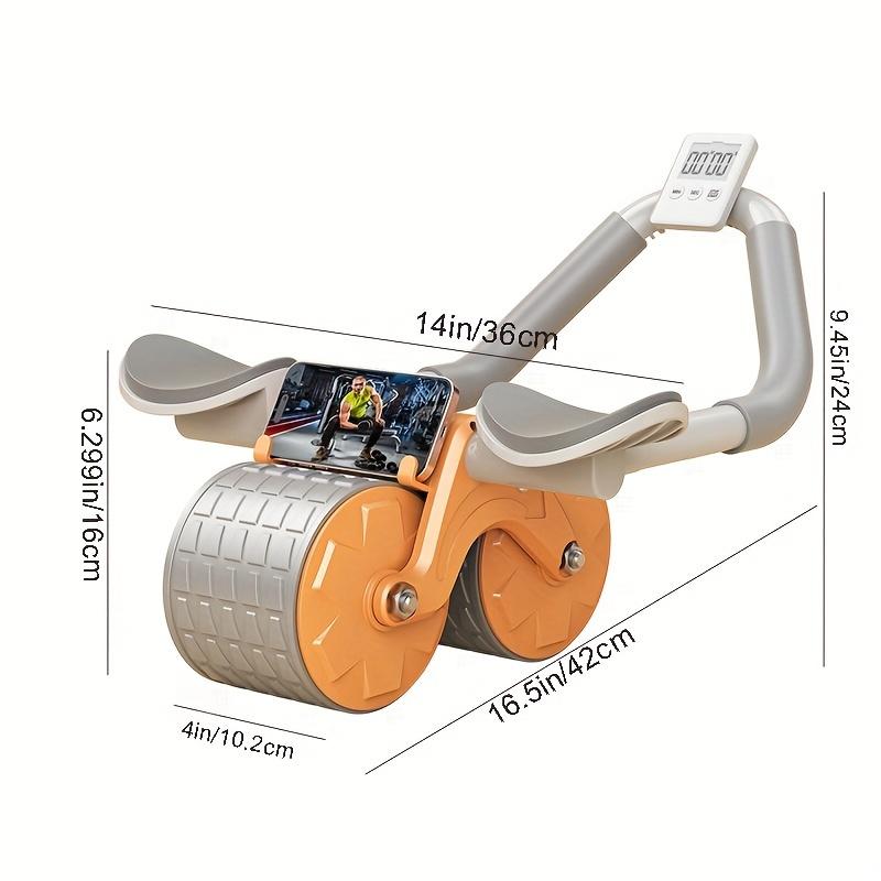 2024 Automatic Rebound Abdominal Wheel with Knee Pads and Timer for Core Muscle Training