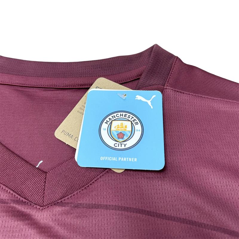 Puma 2425 Manchester City Second Away Red Short Sleeve Soccer Jerseys Premier League Fan Edition