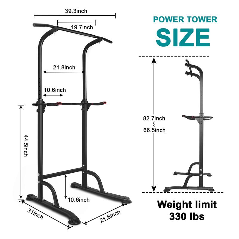 Power Tower Dip Station Pull Up Bar for Home Gym Pull Up Bar Station Workout Equipment, Strength Training Fitness