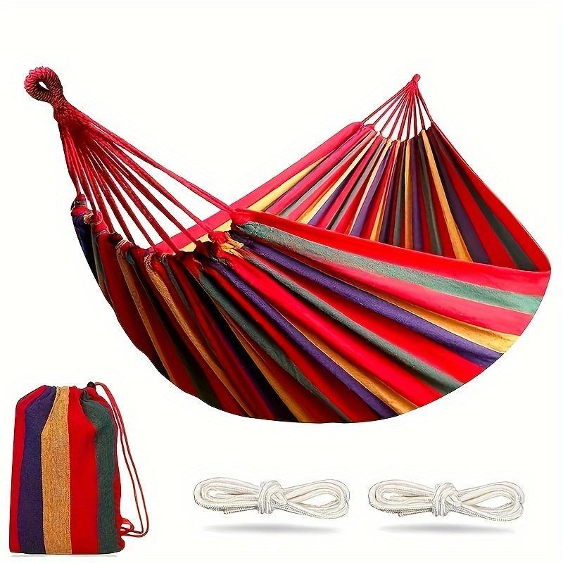 Garden Cotton Hammock Comfortable Fabric Hammock with Tree Straps for Hanging Sturdy Hammock Up to 660lbs Portable Hammock with Travel Bag for Camping Outdoor Indoor Patio Backyard Adult and Children Christmas gift