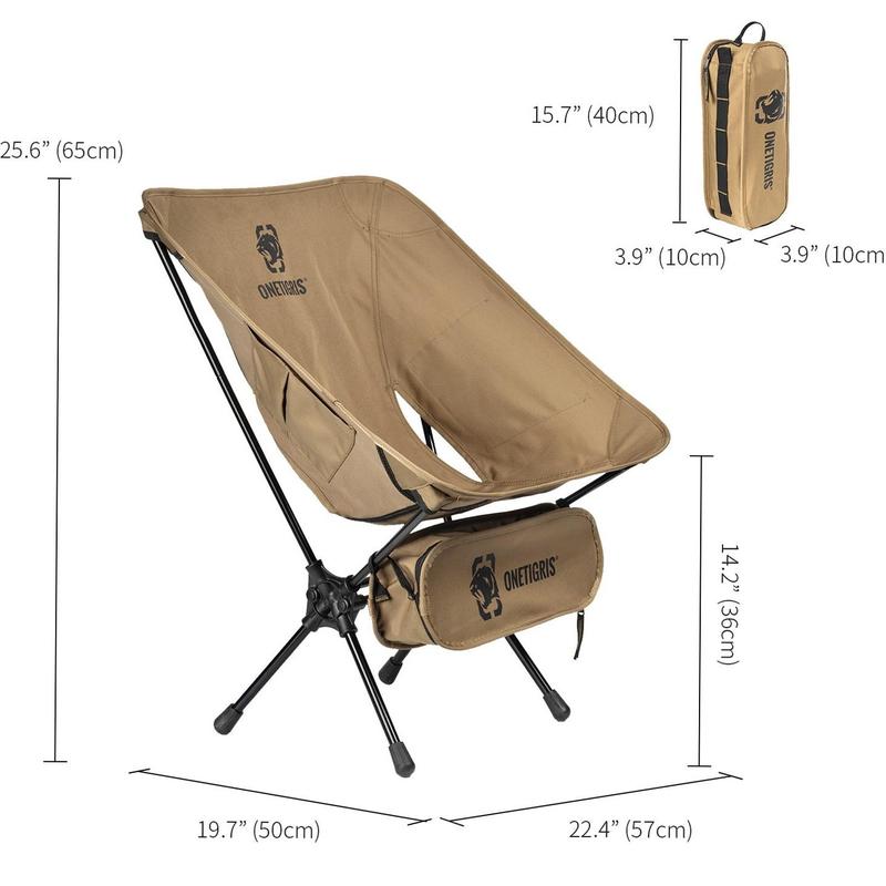 OneTigris Gadgets Portable Camping Chair , 330 lbs Capacity, Heavy Duty Compact Folding Chair for Camping Hiking Gardening Travel Beach Picnic Lightweight