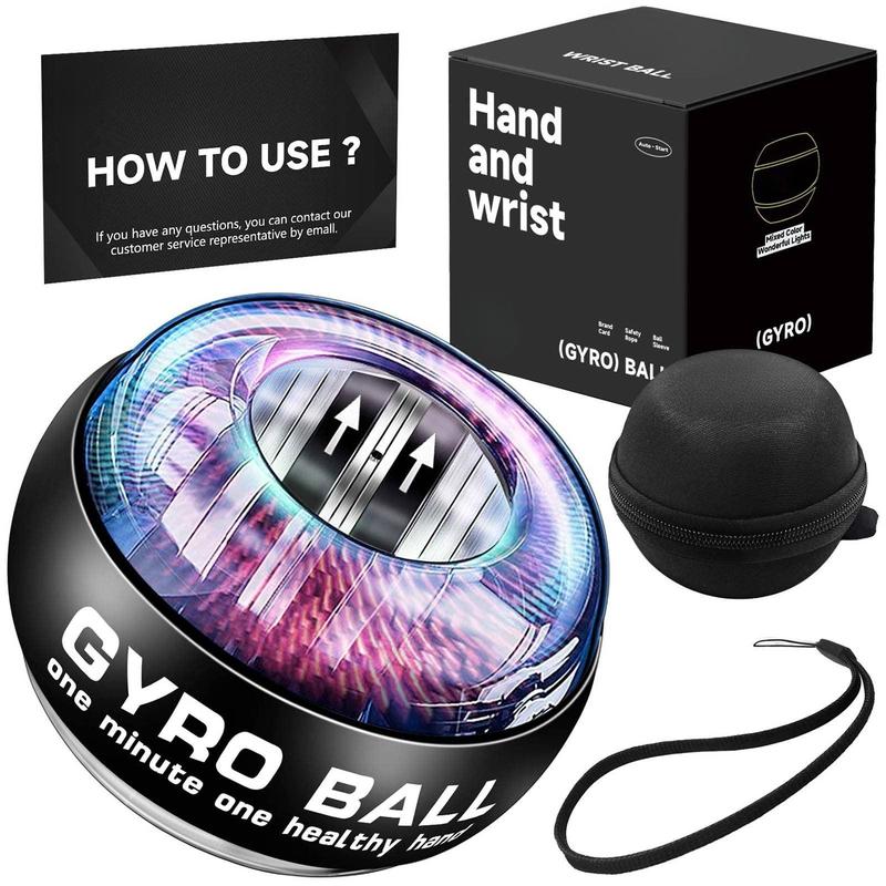 Wrist strength gyro ball, hand and forearm strengthener, wrist strength trainer, automatic start color light.