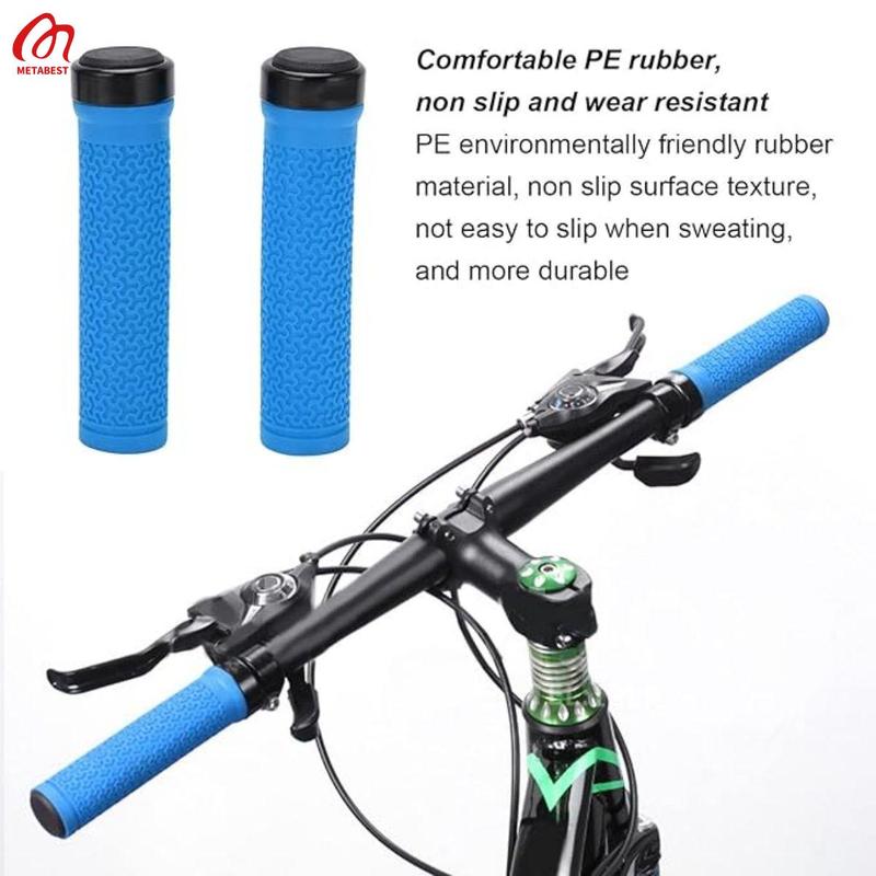 Bicycle Rubber Handlebar Cover, 2 Counts set Mountain Bike Anti-slip Handle Cover, Ergonomic Design Locking Mountain Bike Handlebar Supplies