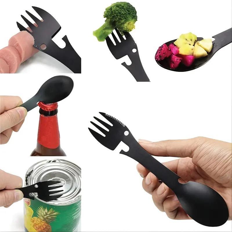 Travel 10 in 1 Stainless Steel Fork, Summer Gifts, Portable Durable Multifunctional Spork, Camping Gadgets 2024, Christmas Gift