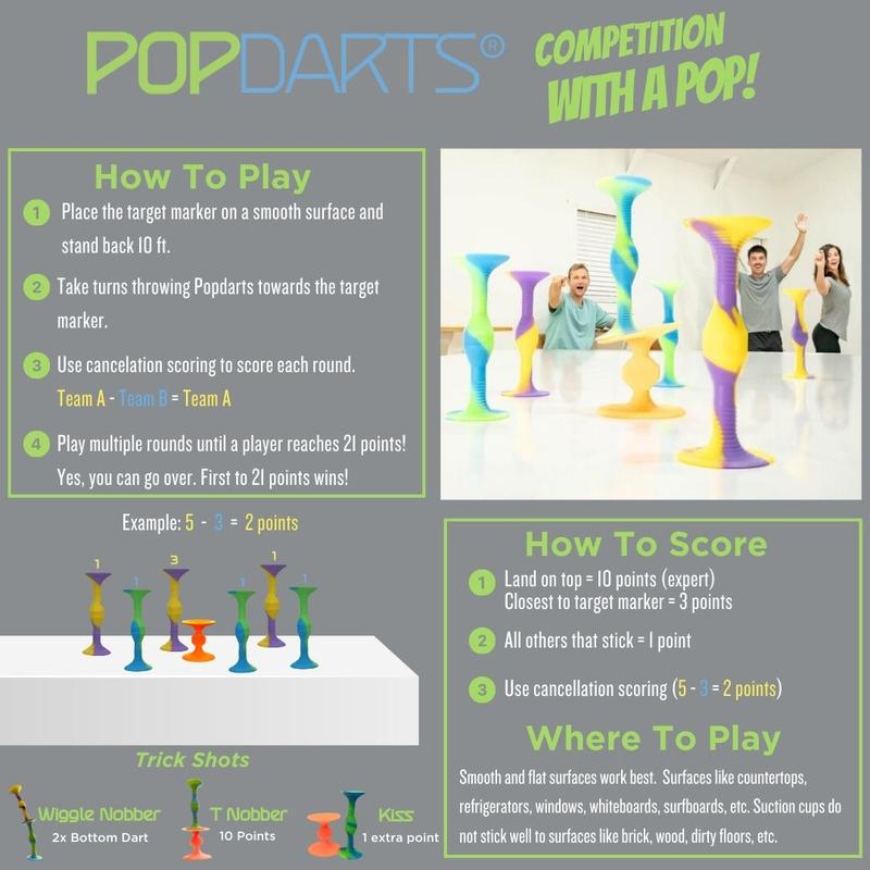 Popdarts Pro Pack (Bleen & Yurple) - Compact Dart Game for Indoor and Outdoor Play