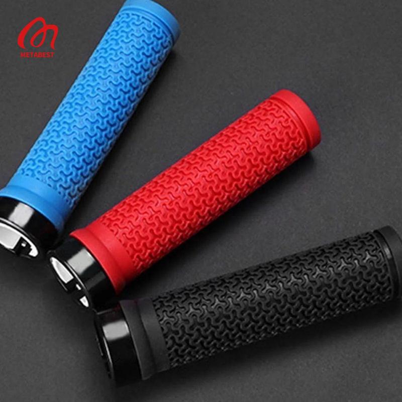 Bicycle Rubber Handlebar Cover, 2 Counts set Mountain Bike Anti-slip Handle Cover, Ergonomic Design Locking Mountain Bike Handlebar Supplies