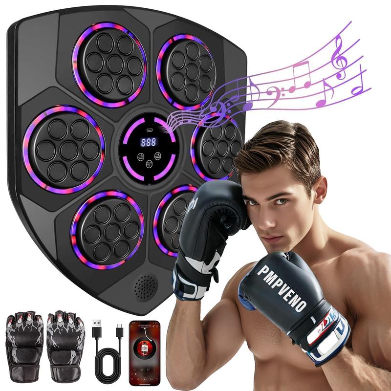 Upgrade Music Boxing Machine with Boxing Gloves, Smart Bluetooth Boxing Trainer, Boxing Wall Mount Machine for Adults Kids, Electronic Boxing Target Fitness for Home, Office, Gym.