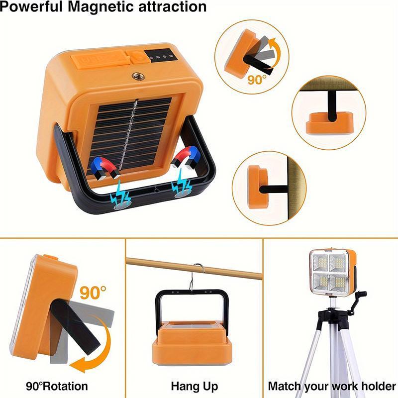 2025 New Solar Rechargeable Multifunctional Searchlight, Outdoor Portable LED Light Handle, Portable Emergency Light, Suitable for Camping, Tourism