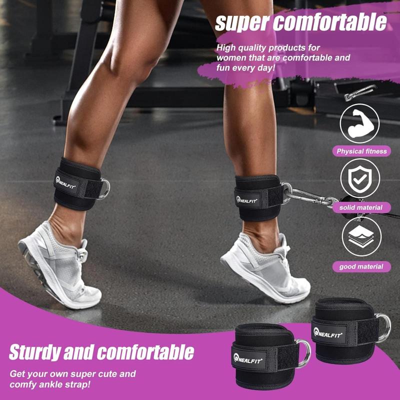 Ankle Strap for Cable Machine, Gym Ankle Cuff for Kickbacks, Leg Extensions, Glute Workouts, Booty Hip Abductors Exercise for Women and Men