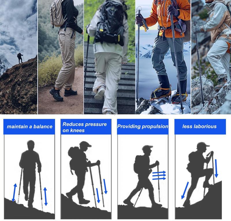 Hiking Pole Detachable Lightweight for Hiking Stick Walking Pole for Man Women Stable Walking  Durable trekking  poles