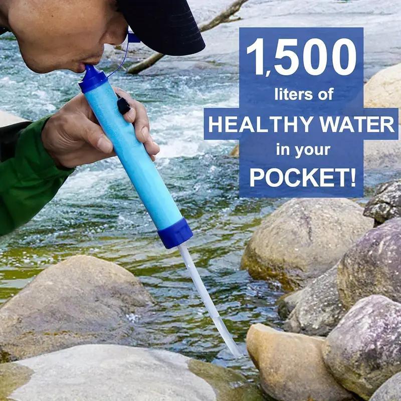 Portable Water Filter, 2 4 Counts Emergency Survival Ultrafiltration Water Straw, Portable Direct Drink Filter for Camping, Hiking