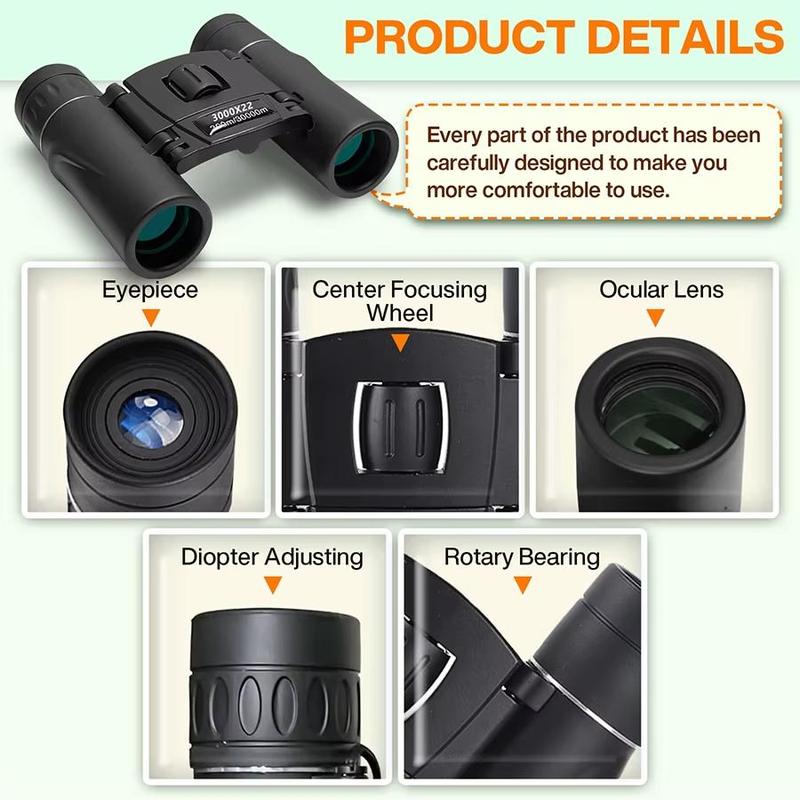 3000x22 High Definition Binoculars, Professional Long Range Zoom Binoculars, Outdoor Hunting Binoculars, Camping & Bird Watching Binoculars