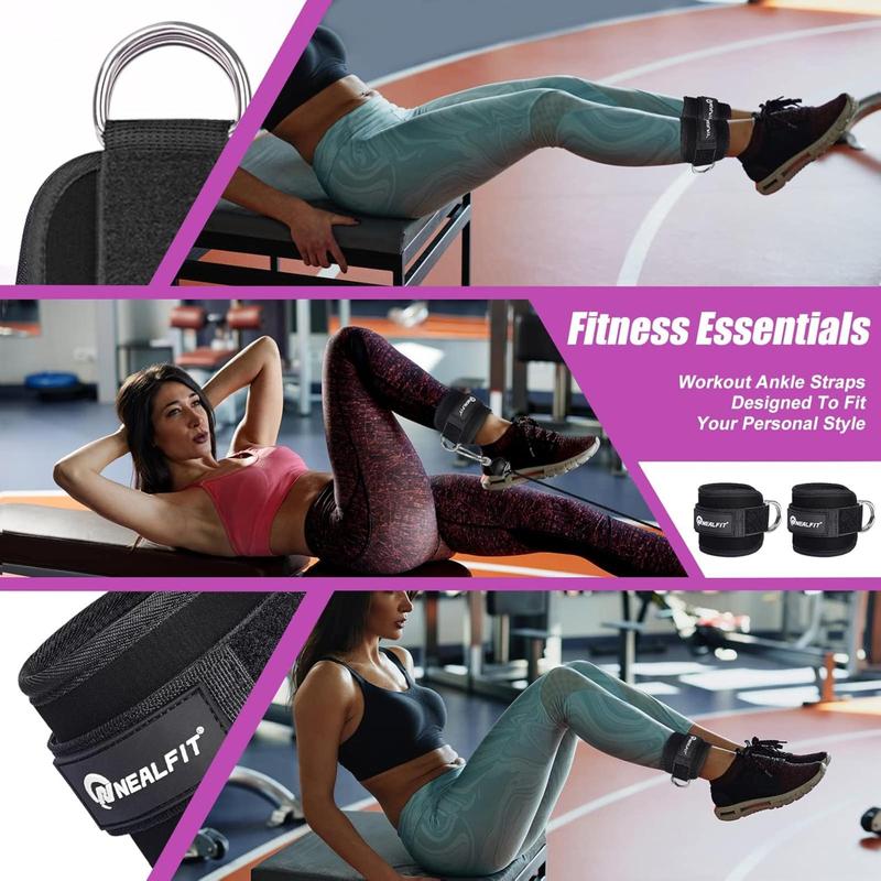 Ankle Strap for Cable Machine, Gym Ankle Cuff for Kickbacks, Leg Extensions, Glute Workouts, Booty Hip Abductors Exercise for Women and Men