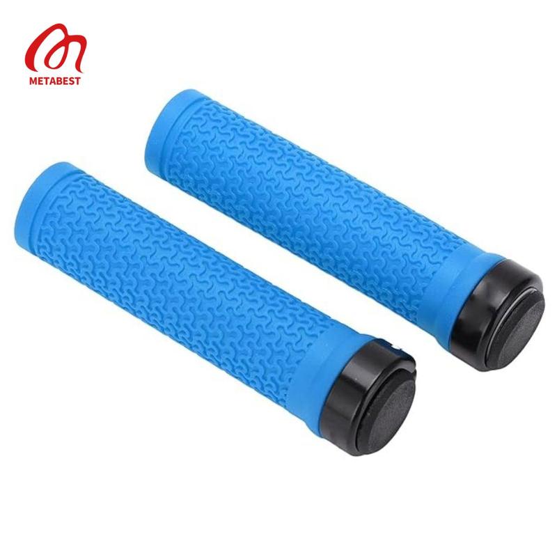 Bicycle Rubber Handlebar Cover, 2 Counts set Mountain Bike Anti-slip Handle Cover, Ergonomic Design Locking Mountain Bike Handlebar Supplies