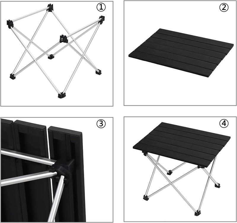 Portable Lightweight Folding Camping Table with Carry Bag, Ideal for Camping, BBQ, Hiking, and Fishing