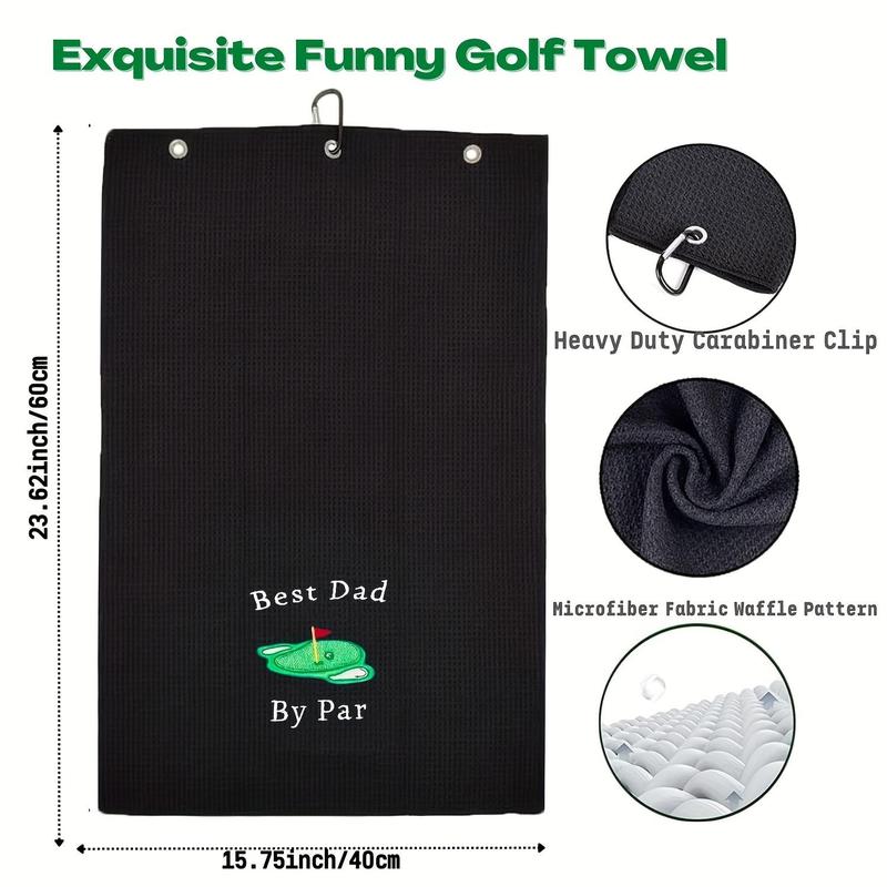 Cartoon & Letter Print Golf Towel, Portable Soft Golf Towel, Golf Accessories for Men & Women, Christmas Gift