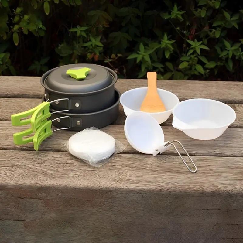 Camping Cookware Set, 1 Set Lightweight Outdoor Cooking Gear, Hiking Picnic Camping Cookware, Portable Cooking Supplies for Outdoor Camping