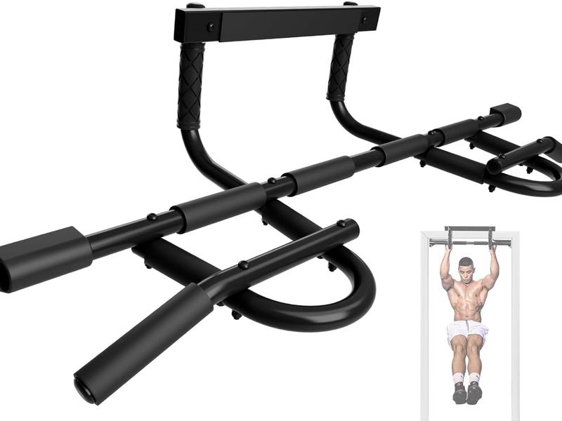 Heavy Duty Pull Up Bar for Doorway - Solid Bar Construction - Multi-Grip Pull-Up Bar for Home Gym - Fitness Equipment