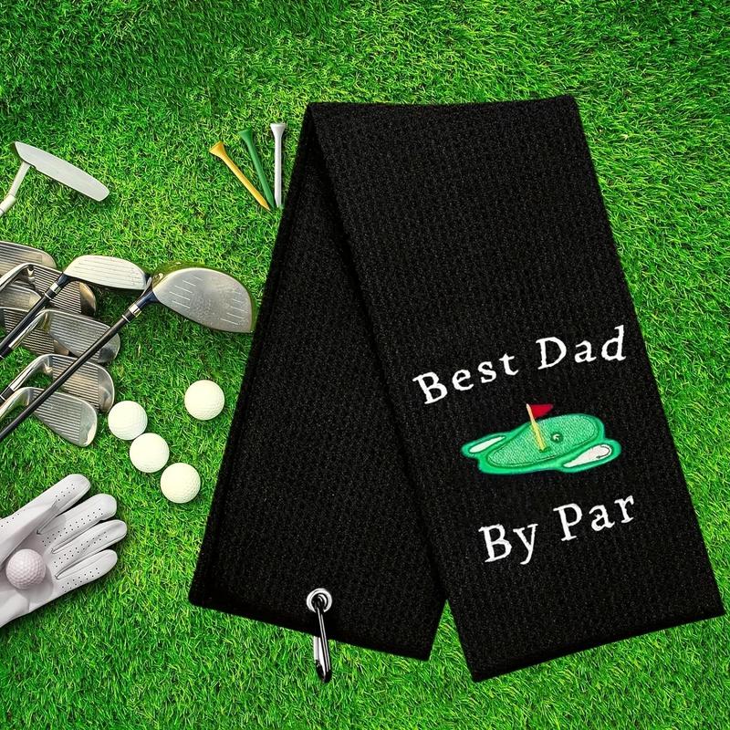 Cartoon & Letter Print Golf Towel, Portable Soft Golf Towel, Golf Accessories for Men & Women, Christmas Gift