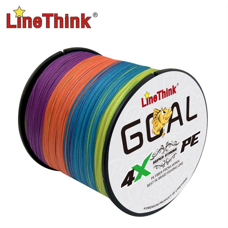 LineThink GOAL 300m 328yds Durable 4-strand Multifilament PE Braided Fishing Line – Super Strong, Anti-Abrasion, Smooth Casting, Lure Sea Fishing Tackle, Fishing Equipment, Christmas Gift