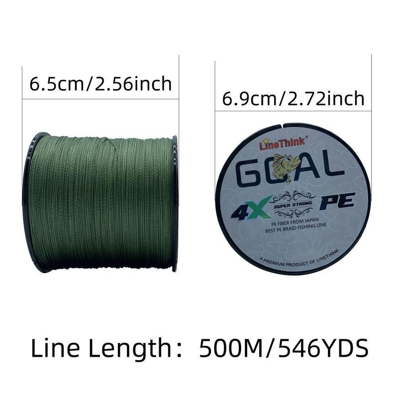 LineThink GOAL 300m 328yds Durable 4-strand Multifilament PE Braided Fishing Line – Super Strong, Anti-Abrasion, Smooth Casting, Lure Sea Fishing Tackle, Fishing Equipment, Christmas Gift