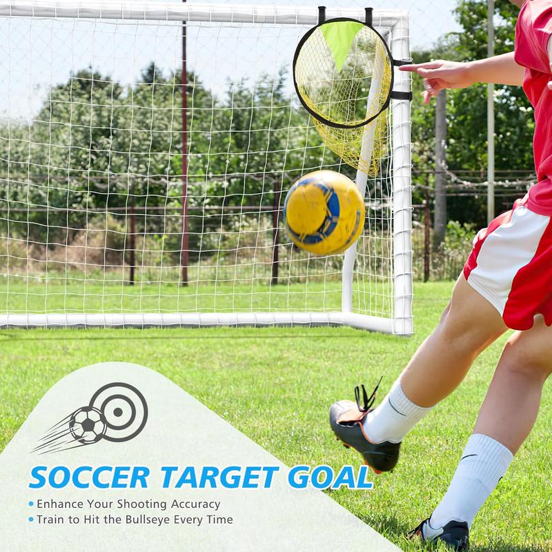 Backyard Soccer Goal , 8x6FT 10x6.5FT Goalpost Soccer Net with Soccer Targets for Goals Training, Soccer Goals with Weatherproof UPVC Frame and Ground Stakes.