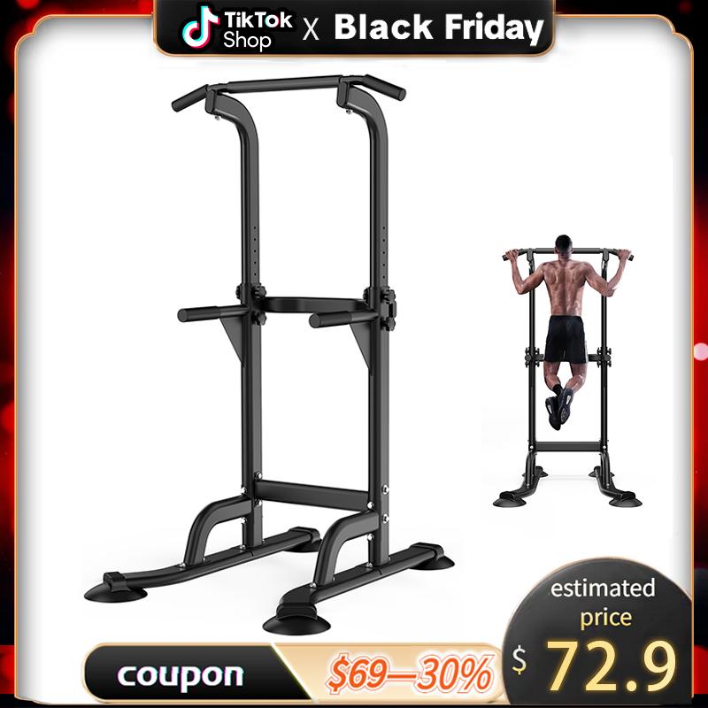 [Black Friday]Power Tower Dip Station Pull Up Bar Gym Pull Up Bar Station Workout Equipment,Height Adjustable Multi-Function Dip Stand for Home Gym Strength Training Fitness Equipment，Men's Exercise Equipment