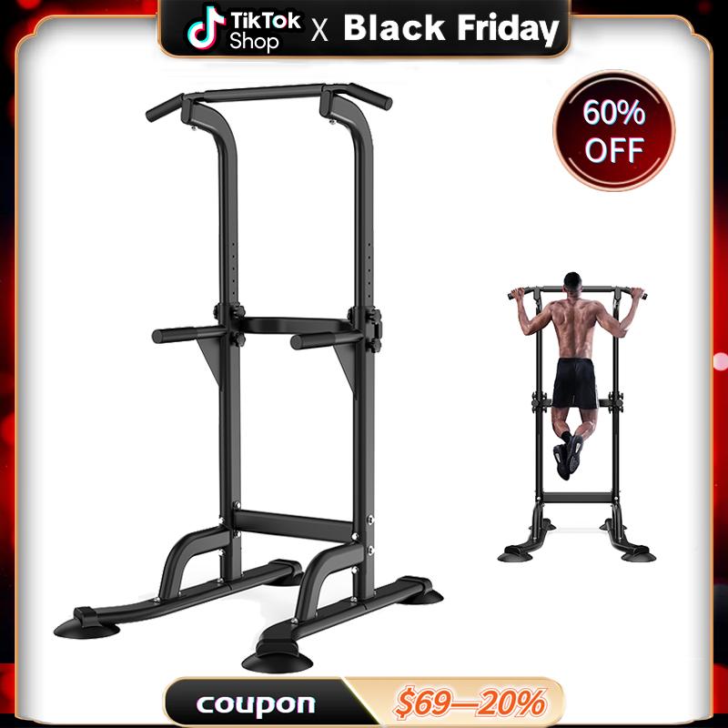 [Black Friday]Power Tower Dip Station Pull Up Bar Gym Pull Up Bar Station Workout Equipment,Height Adjustable Multi-Function Dip Stand for Home Gym Strength Training Fitness Equipment，Men's Exercise Equipment