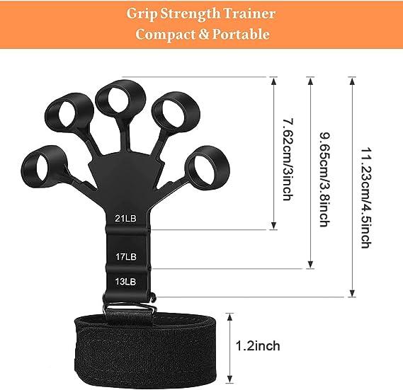 The Gripster Power - Strength Trainer, Forearm Exerciser, Vein Popper, Finger Strengthener, Hand Grip Strengthener; Gift for Him, Hand Gripper handgrip trainer Adjustable Hand weight training hand grip hand strengthener Adjustable Hand exerciser Resistanc