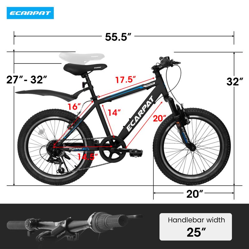 A20215F 20 inch kids bike shock absorber front plug 7 speed lever transmission + fender Universal for boys and girls