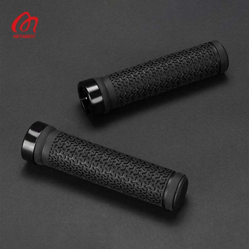 Bicycle Rubber Handlebar Cover, 2 Counts set Mountain Bike Anti-slip Handle Cover, Ergonomic Design Locking Mountain Bike Handlebar Supplies