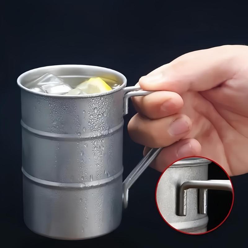 Stainless Steel Retro Style Beer Mug, Portable Outdoor Camping Water Cup, Outdoor Tableware for Camping & Hiking