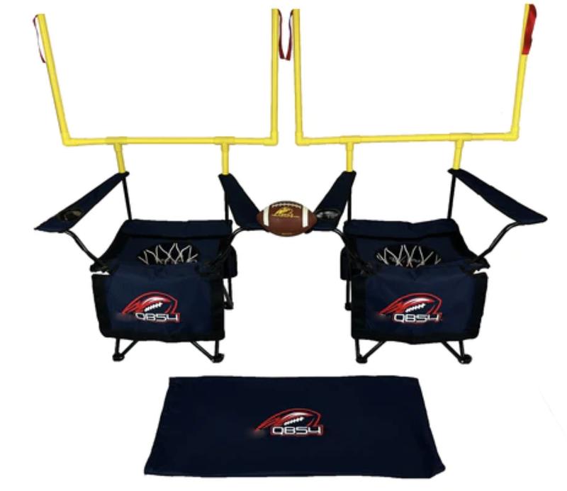 QB54 -Navy Set - 2 Chairs, 2 Sets of Goalposts, 1 football, 1 carrying bag, 1 kicking tee, 1 ball pump