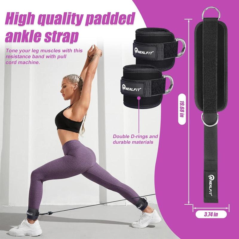 Ankle Strap for Cable Machine, Gym Ankle Cuff for Kickbacks, Leg Extensions, Glute Workouts, Booty Hip Abductors Exercise for Women and Men