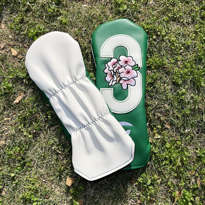 Floral Embroidered Golf Club Head Cover, 1 4 Counts Golf Club Head Cover, Golf Accessories for Club Protection