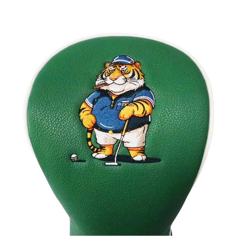 Cute Tiger Pattern Golf Club Head Cover, 1 Count Professional PU Leather Golf Head Protector, Golf Accessories, Golf Gift for Man & Women