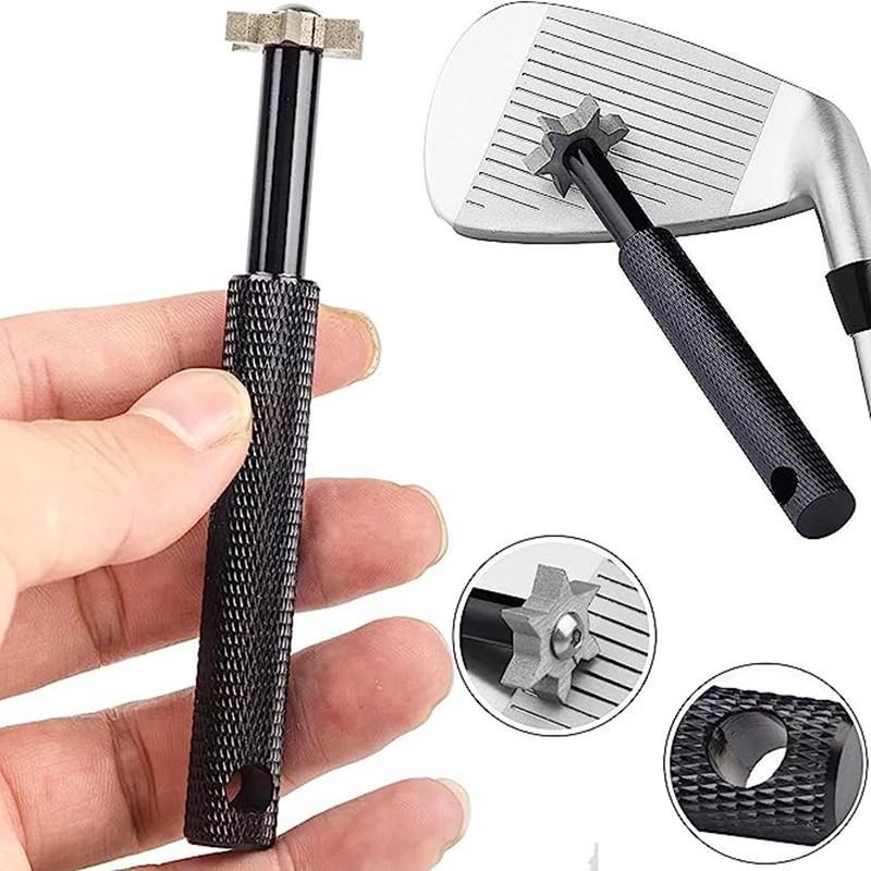 Groove Sharpener, Father's Day Gift, Golf Club Groove Sharpener with 6 Corner Cleaning Head, Re-Grooving Tool And Cleaner For All Irons, Pitching Sand Lob Gap And Approach Wedges And Utility Clubs, Christmas Gift