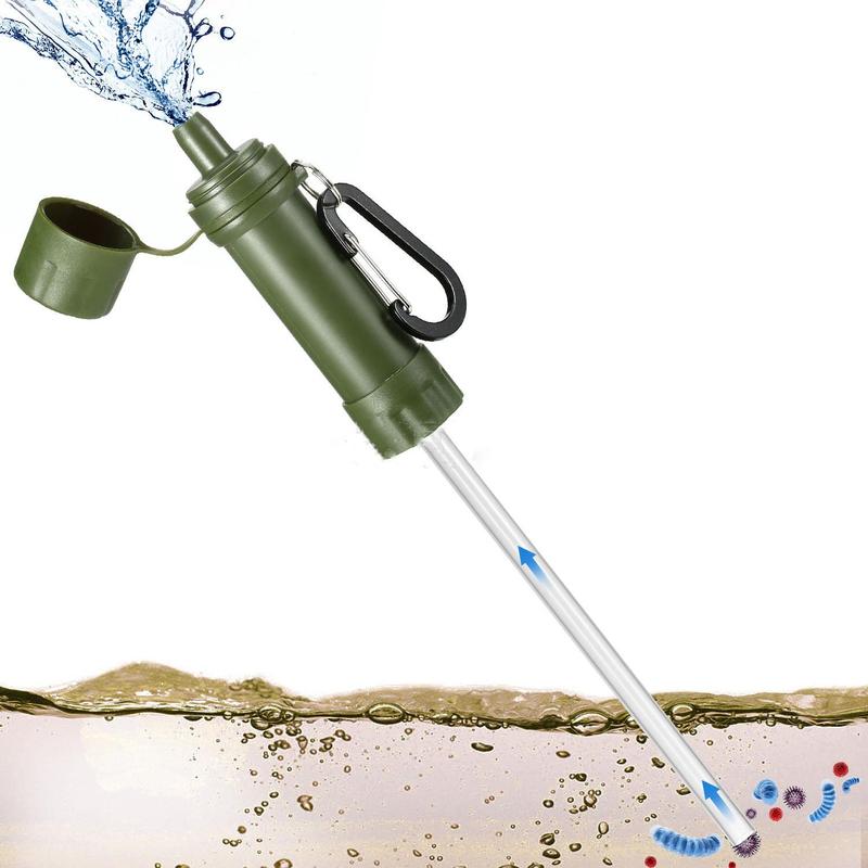 Portable Water Filter, 2 4 Counts Emergency Survival Ultrafiltration Water Straw, Portable Direct Drink Filter for Camping, Hiking