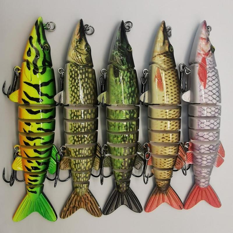 Artificial Fishing Lure, Multi Jointed Swimbaits, Lifelike Top Water Bass Lures Kit, Long-cast Topwater Fishing Lures, Fishing Accessories, Christmas Gift