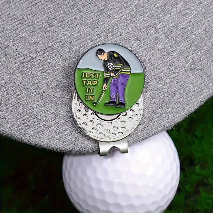 (Just Tap It In) Premium Golf Ball Marker with High-Quality Magnetic Hat Clip – Durable, Strong Hold, and Easy Access on the Course golf lover