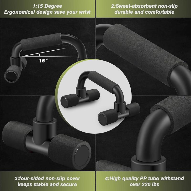 Push Up Bars, 1 Pair Home Workout Equipment Push Up Handle with Cushioned Foam Grip and Non-slip Sturdy Structure, Strength Training Equipment for Men & Women