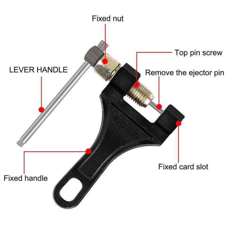 Chain Removal Tool, Universal Repair Tool for Motorcycle Bike ATV 420-530 Chain Breaker Cutter, Carbon Steel Spanner Link Splitter Pin Remover