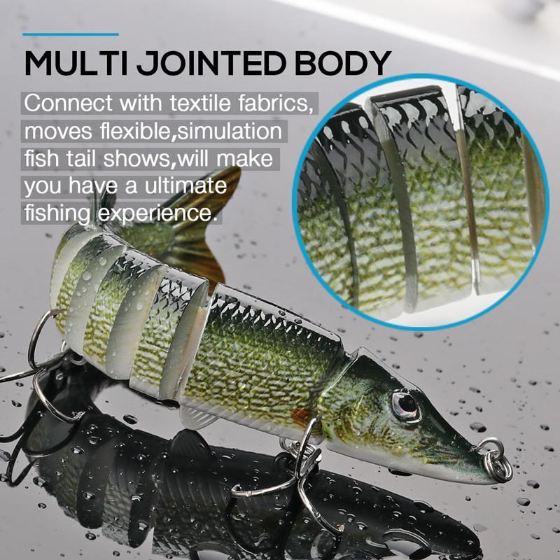 Artificial Fishing Lure, Multi Jointed Swimbaits, Lifelike Top Water Bass Lures Kit, Long-cast Topwater Fishing Lures, Fishing Accessories, Christmas Gift