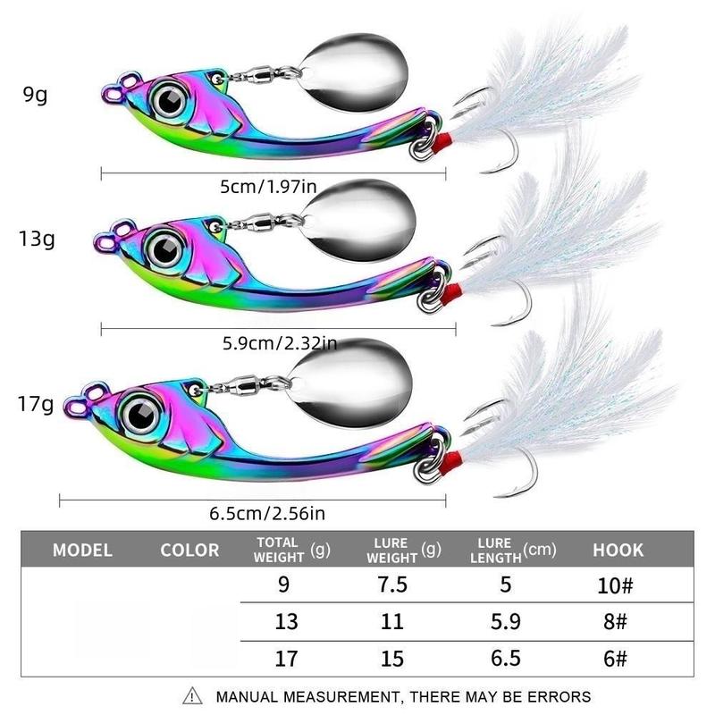 Colorful Fishing Lure, 1 Count Carbon Steel Spinner Bait With Hook, Professional Fishing Accessories For Fishing Enthusiasts, Flyfishing, Solocamping, picnicaesthetic