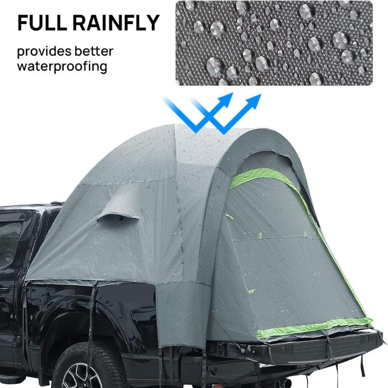 JOYTUTUS Pickup Truck Tent, Fits 5.5'-8.0' Beds, Waterproof PU2000mm Double Layer for 2 Person, Portable Truck Bed Tent, - Ideal for Camping Preferred