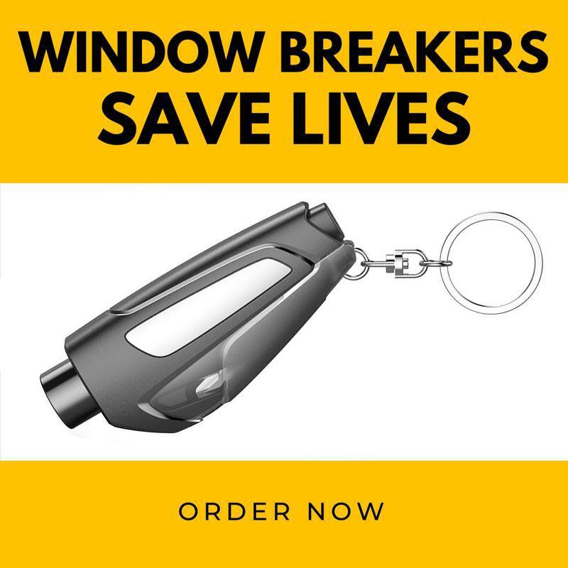 2 in 1 Emergency Window Breaker & Seatbelt Cutter, Safety Compact Emergency Hammer, Emergency Keychain Car Escape Tool