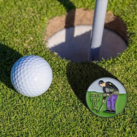 (Just Tap It In) Premium Golf Ball Marker with High-Quality Magnetic Hat Clip – Durable, Strong Hold, and Easy Access on the Course golf lover