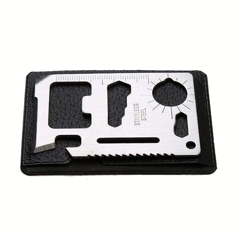 11 in 1 Stainless Steel Multifunctional Card Tool, 1 Count Portable Outdoor Camping & Hunting Multifunctional Card Tool, Outdoor Accessories